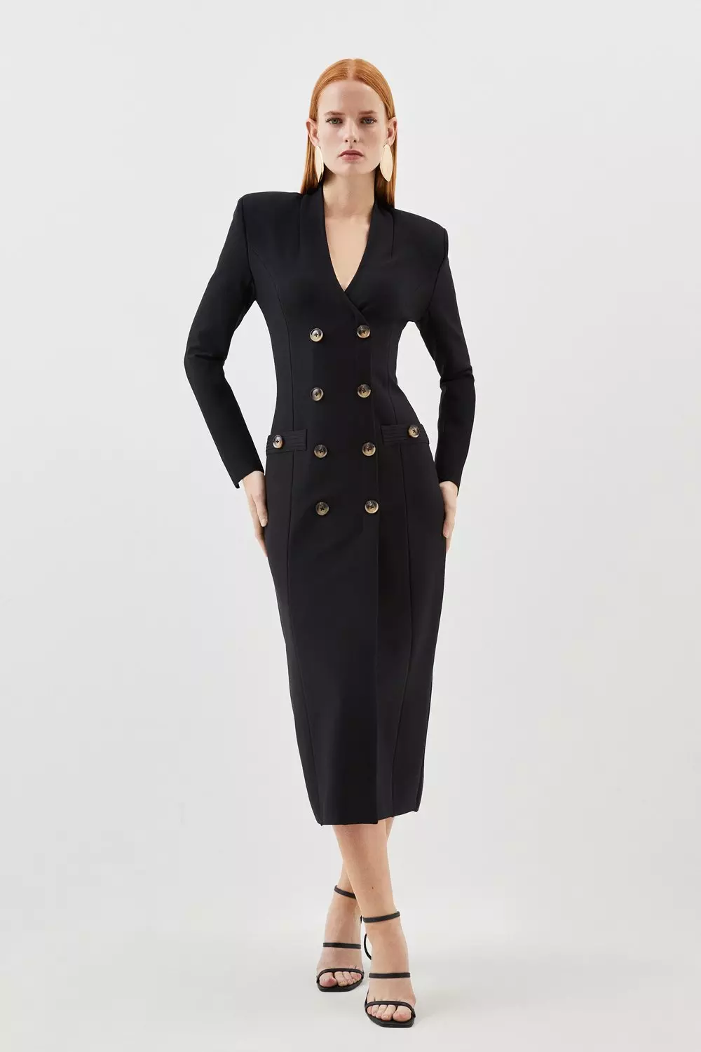 Black blazer cheap dress midi