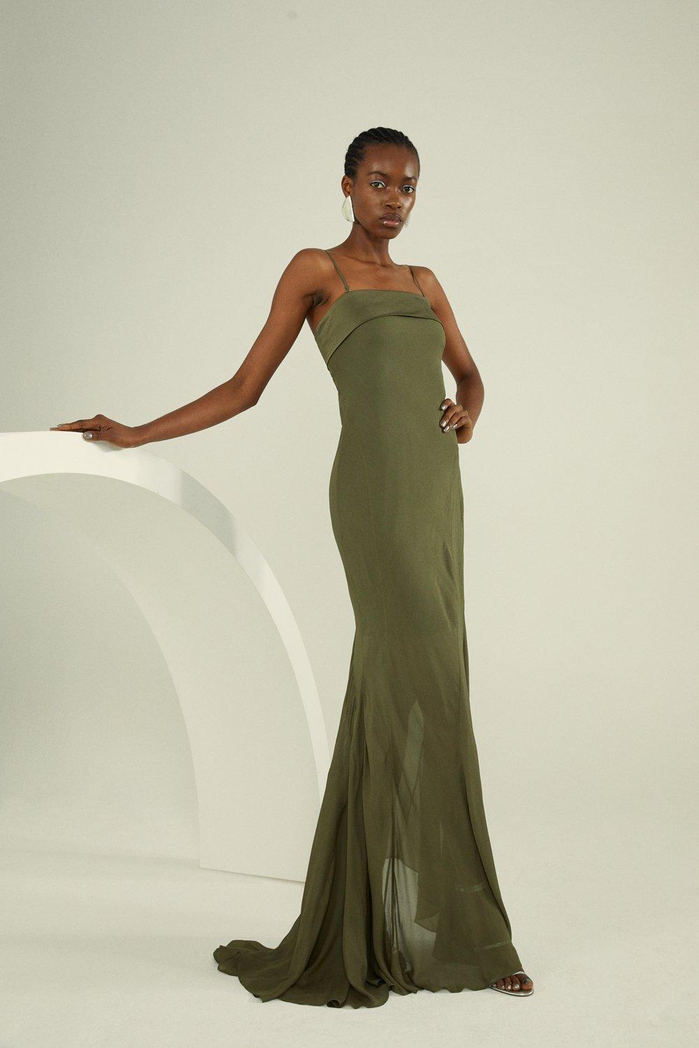 Premium Heavy Weight Slinky Bandeau Maxi Dress