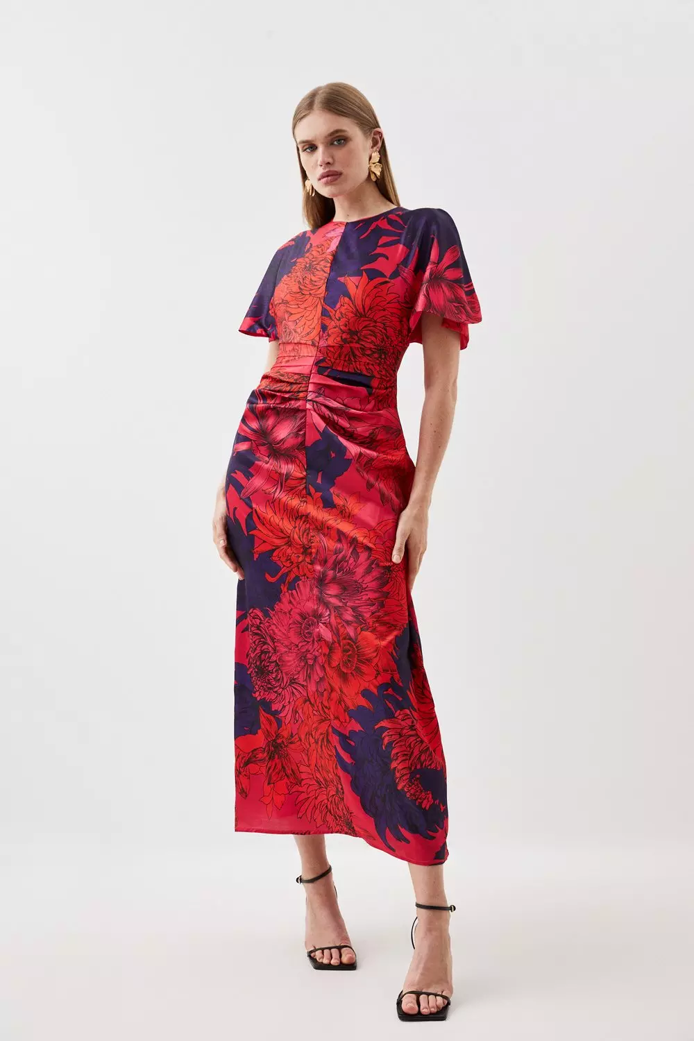 Karen millen outlet black floral dress