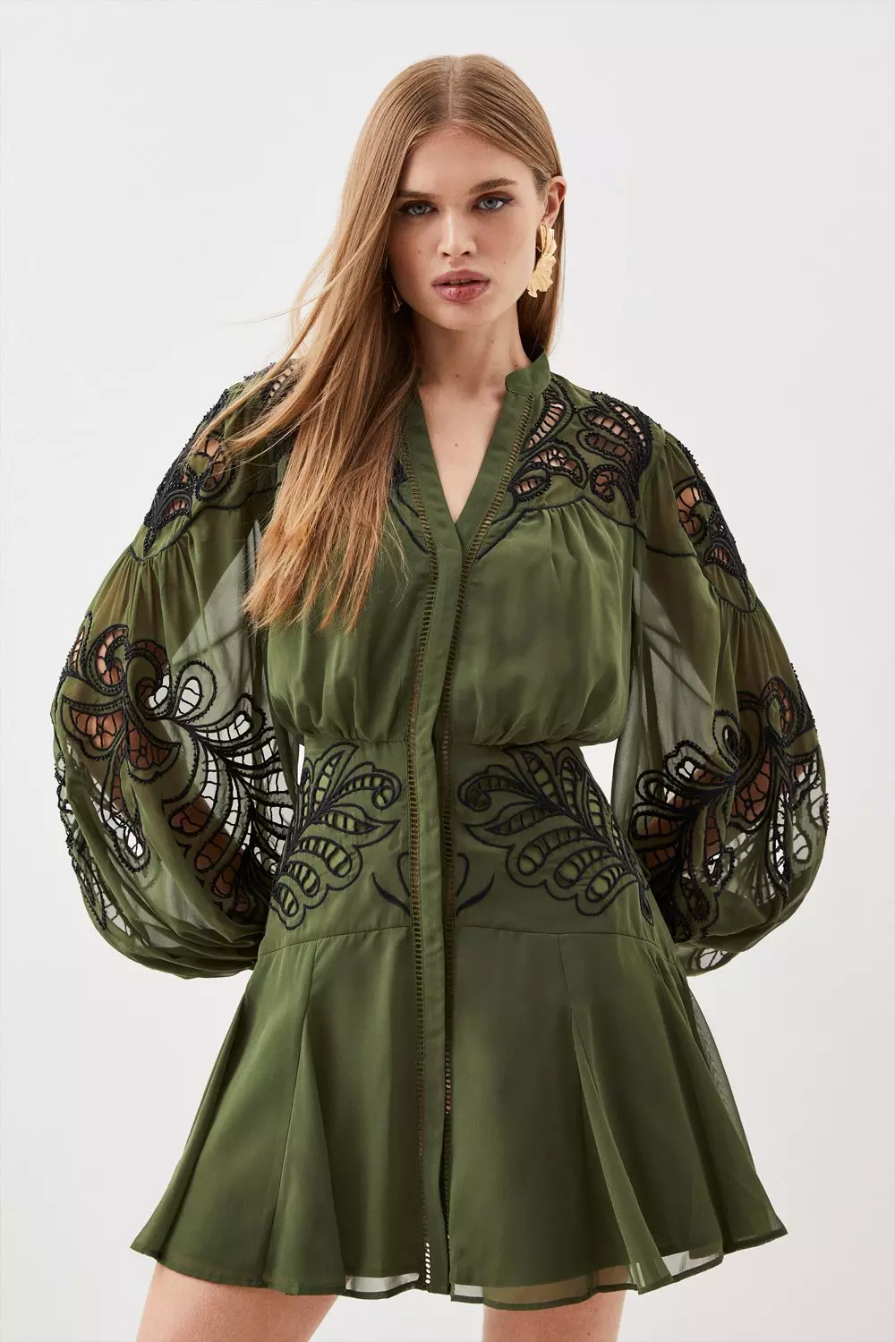 Karen millen embroidered mini dress sale