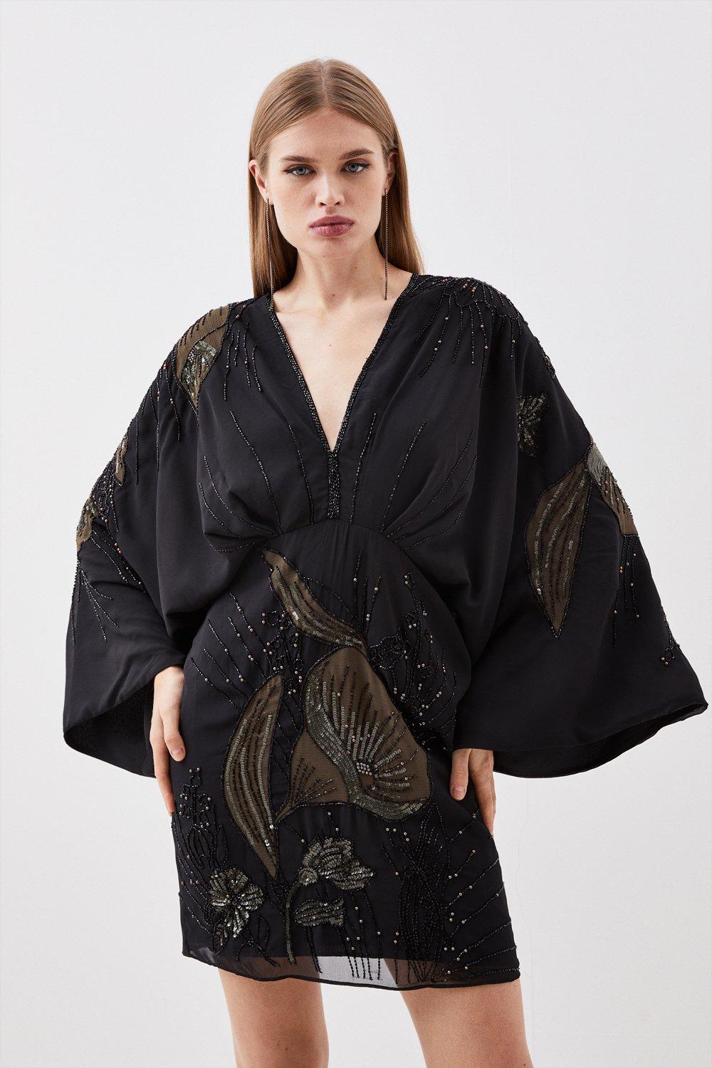 Mini skirt kimono sale