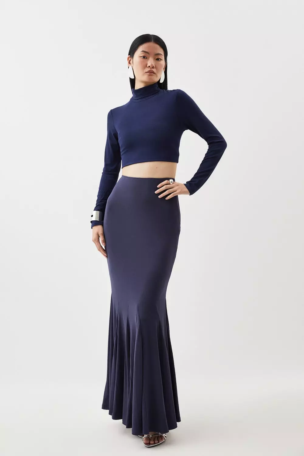 Ruched 2025 jersey skirt