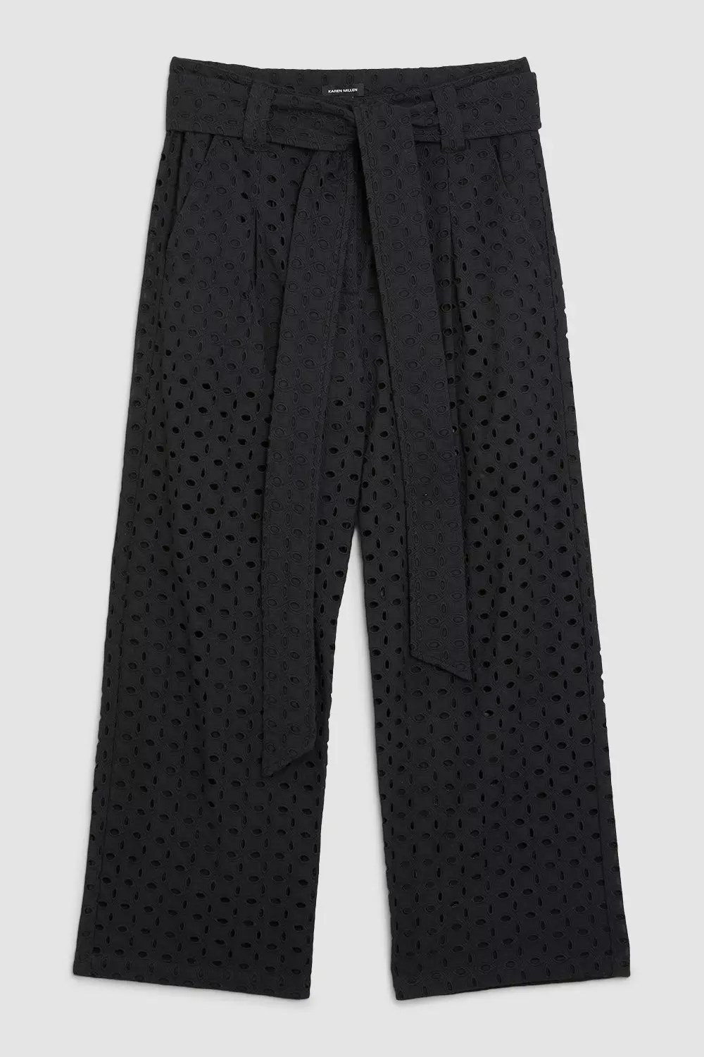 Belted Broderie Woven Trousers