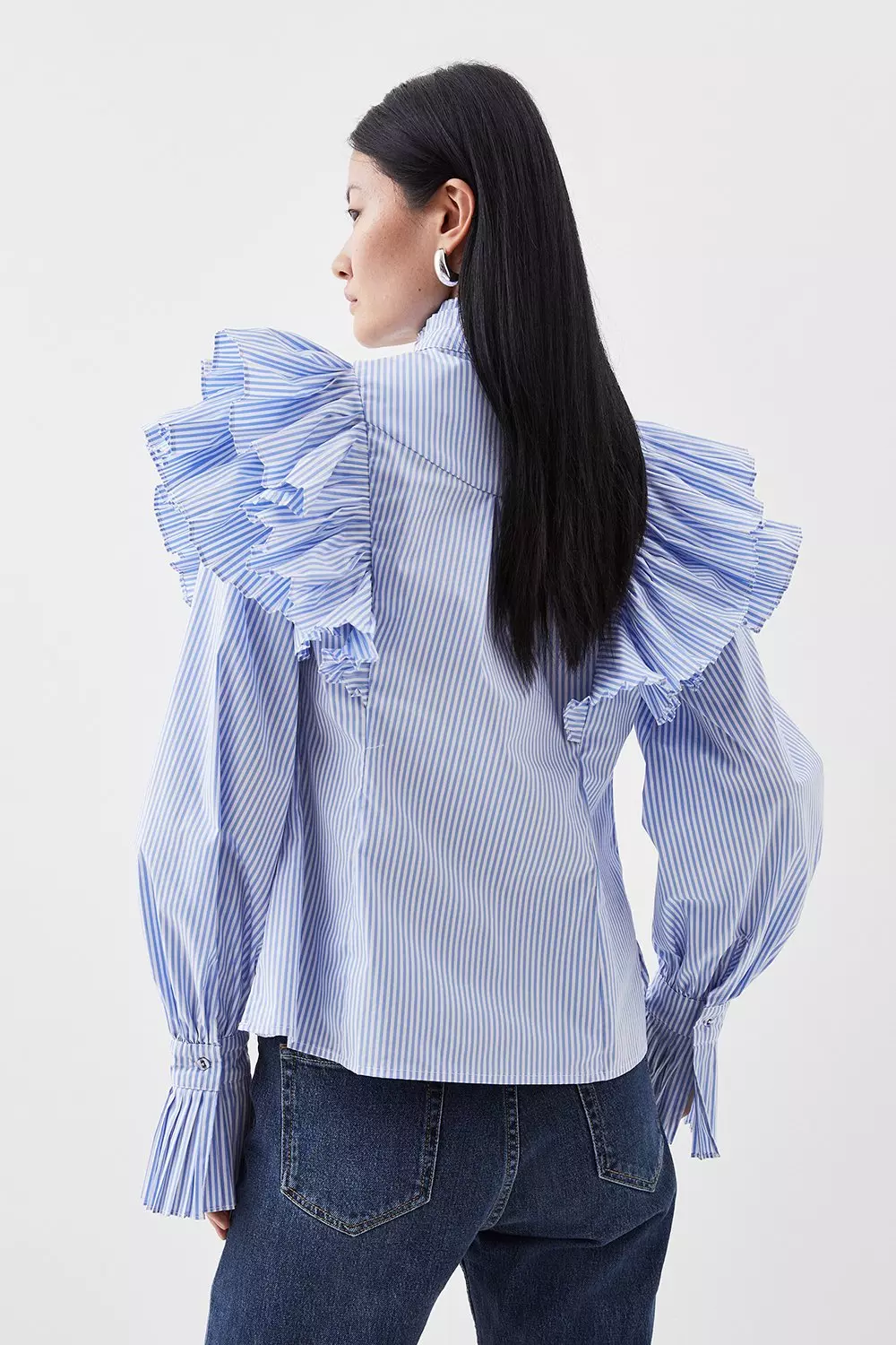 Striped store ruffle shirt