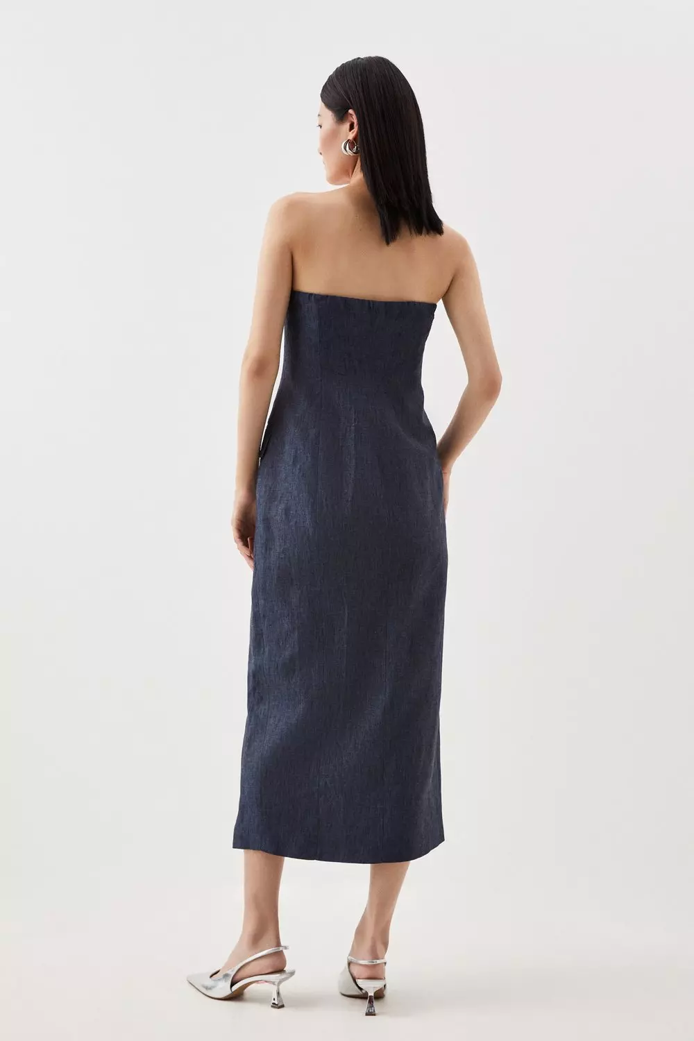 Karen millen blue shop strapless pencil dress