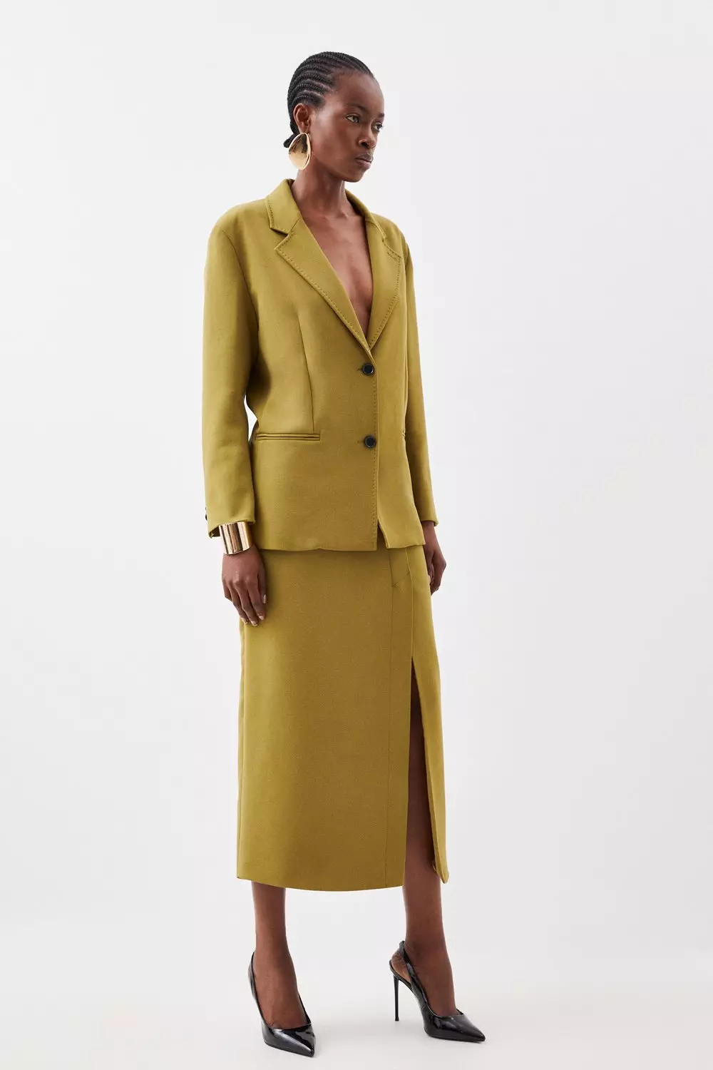 Maxi skirt shop trench coat