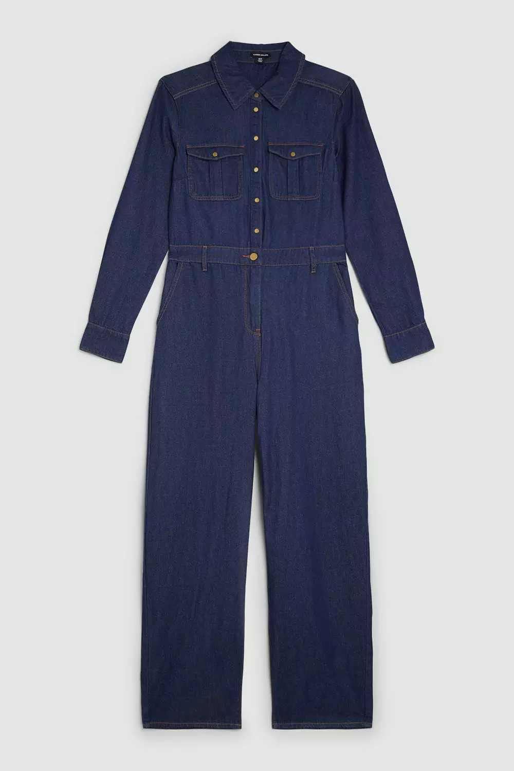 Long sleeve clearance blue jean jumpsuit