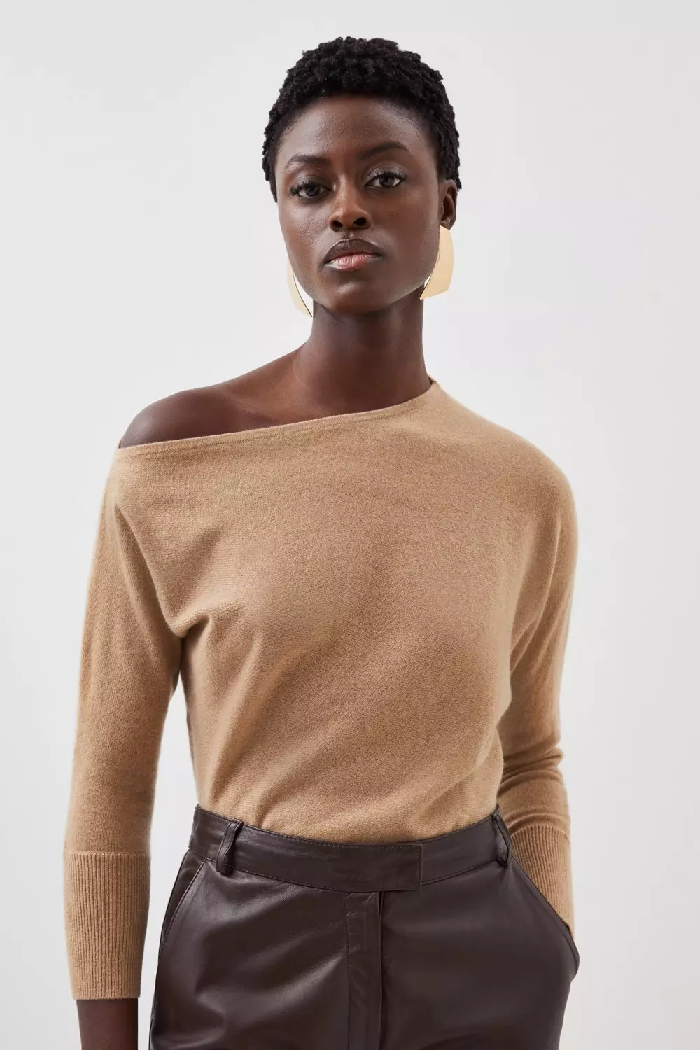 Cashmere Asymmetric Knit Sweater | Karen Millen