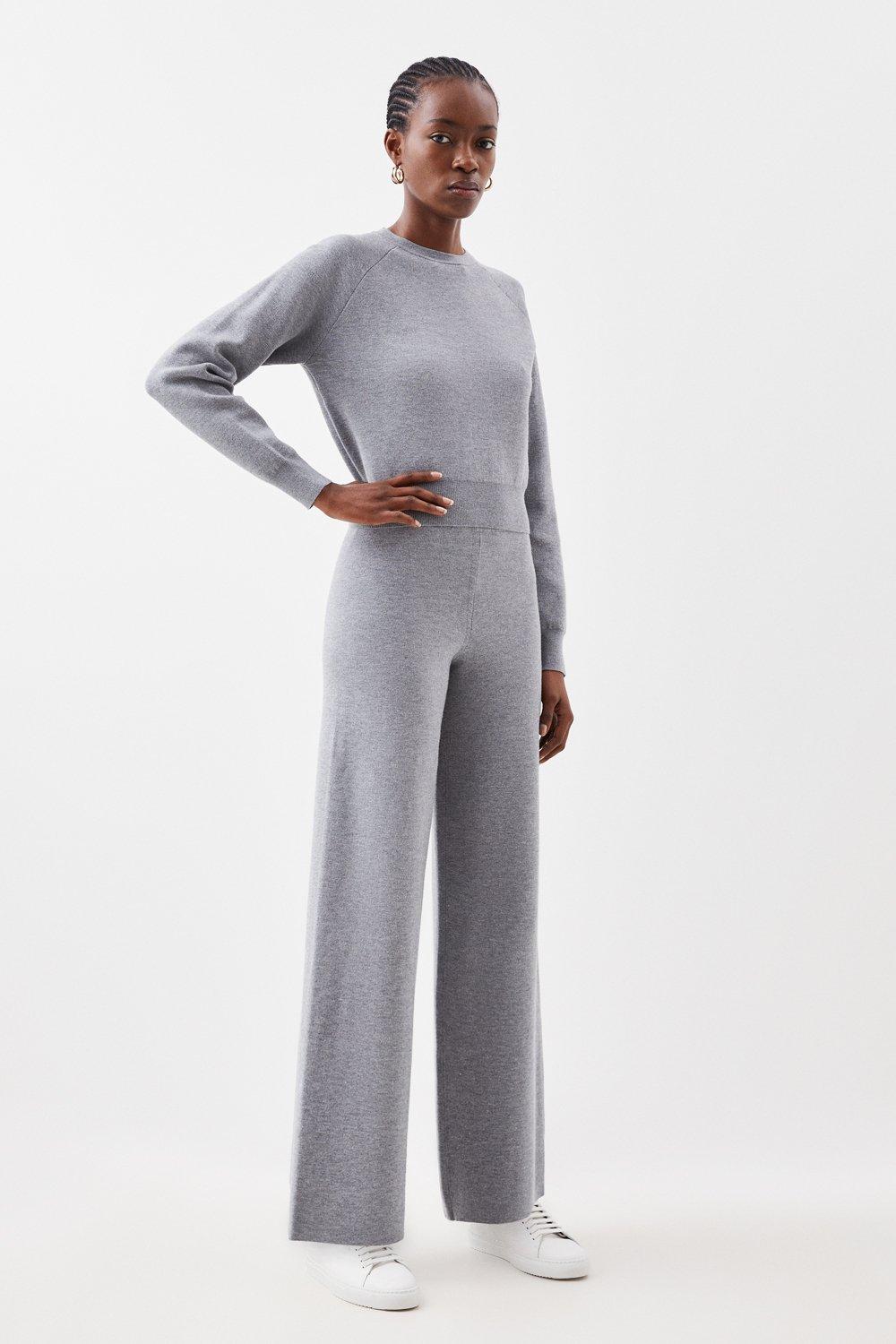 NEW Ted Baker Yadira Rib-Knit Trousers in Gray - Size 3 US 8 #P1469 | eBay