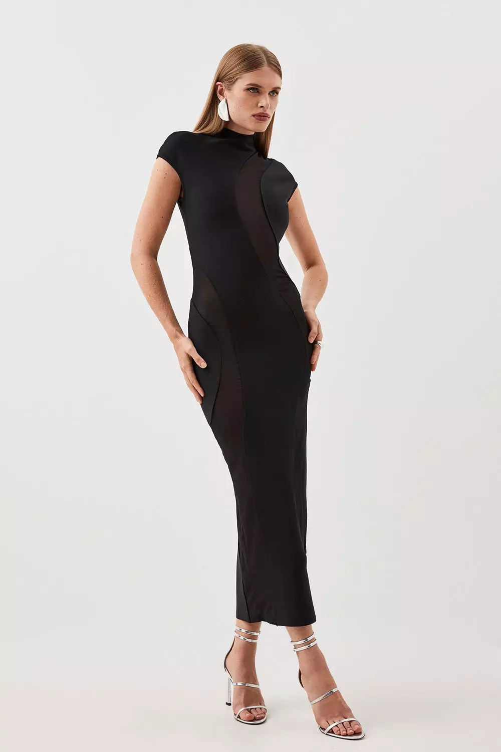 Karen millen mesh sleeve cheap dress