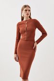 Toffee Body Contouring Knit Shaped Skirt