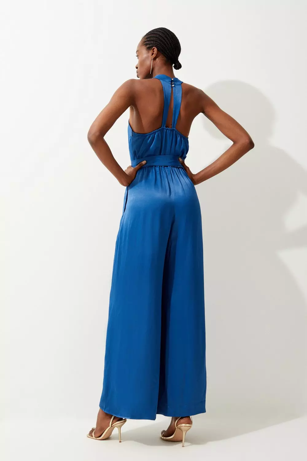 Navy blue store silk jumpsuit