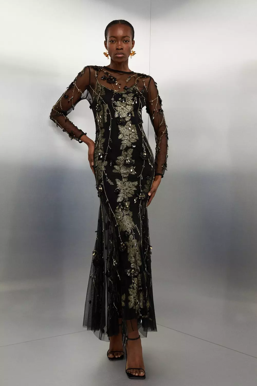 Long black 2024 petite evening dresses