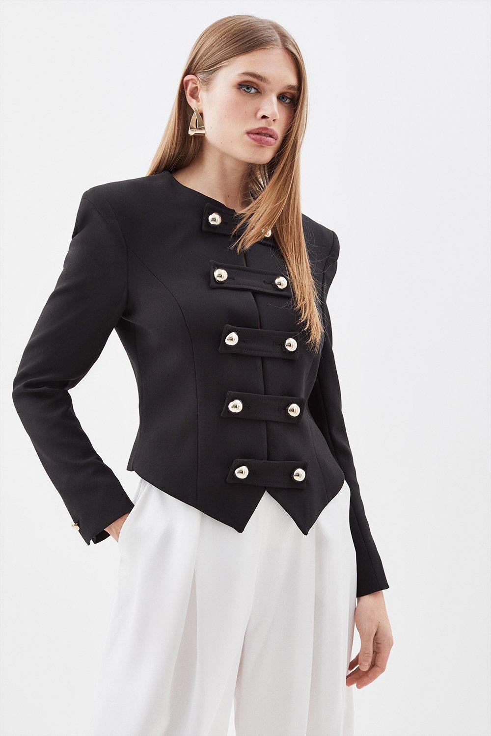 Plus Size Italian Stretch Velvet Blazer Jacket | Karen Millen