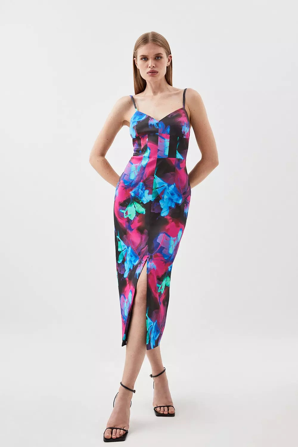 Karen millen orchid 2024 floral pencil dress