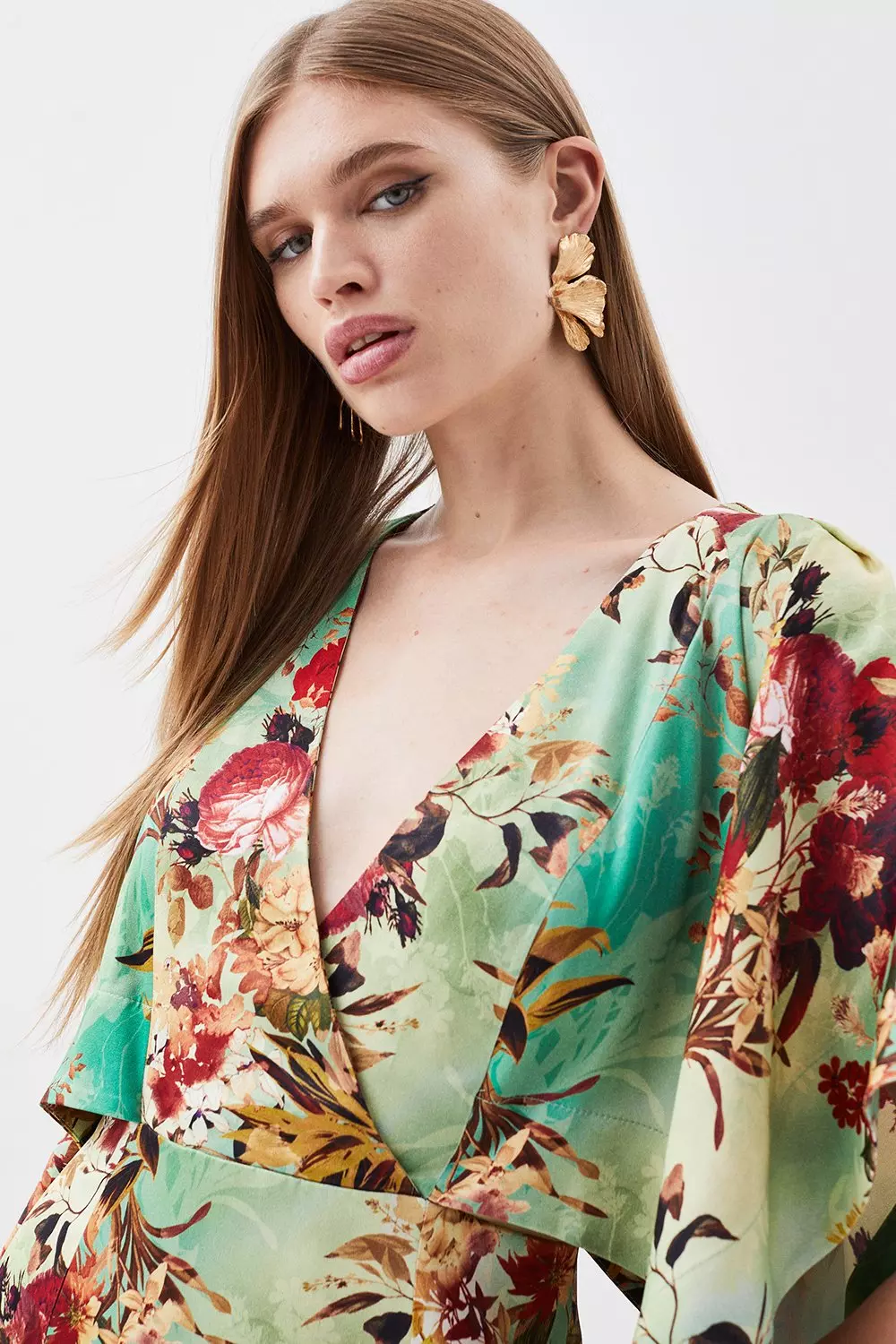 Cadencia crepe hotsell floral maxi dress