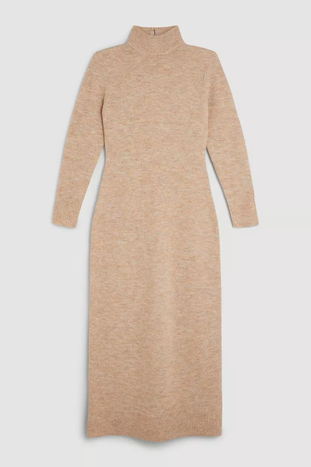 Wool Blend Cosy Turtleneck Open Back Knit Dress | Karen Millen