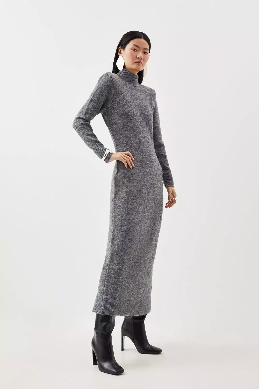 Karen millen ribbed on sale fitted knit dress