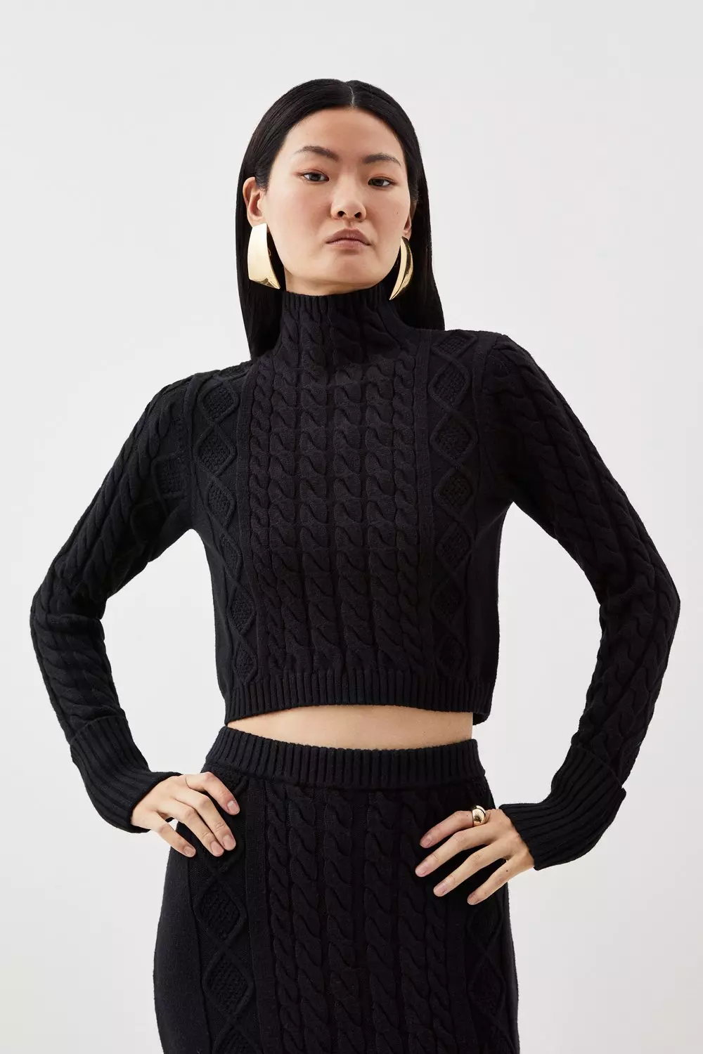 Cropped roll sales neck jumper