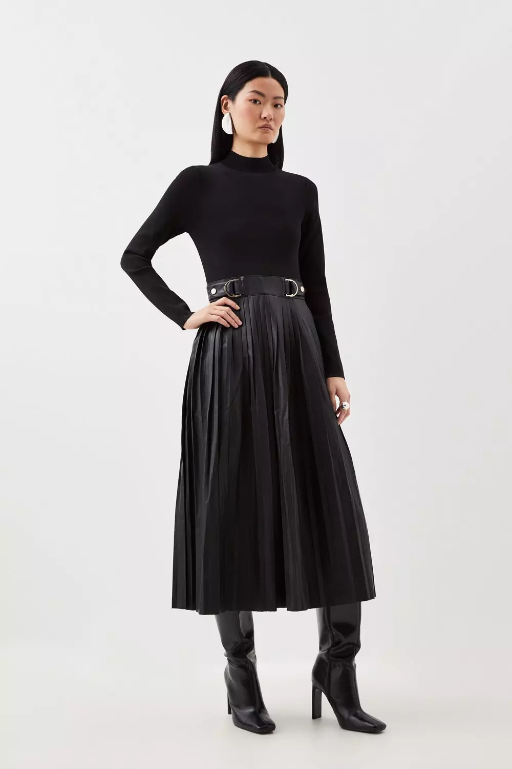 Pleated skirt hotsell midi dresses