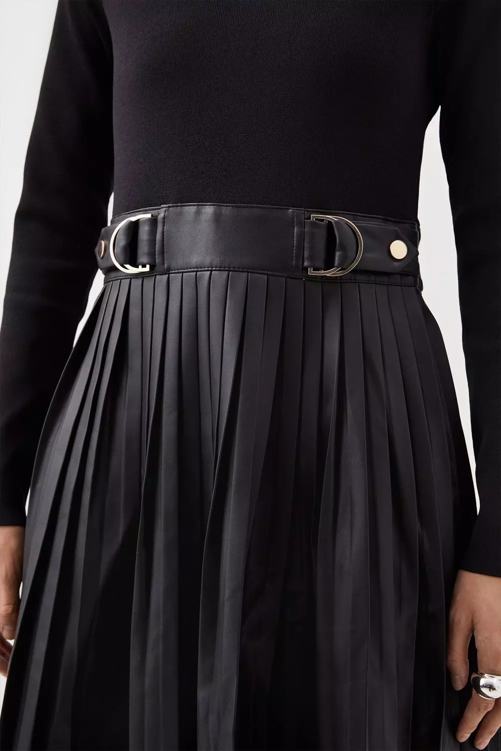 Karen millen clearance pleated leather skirt