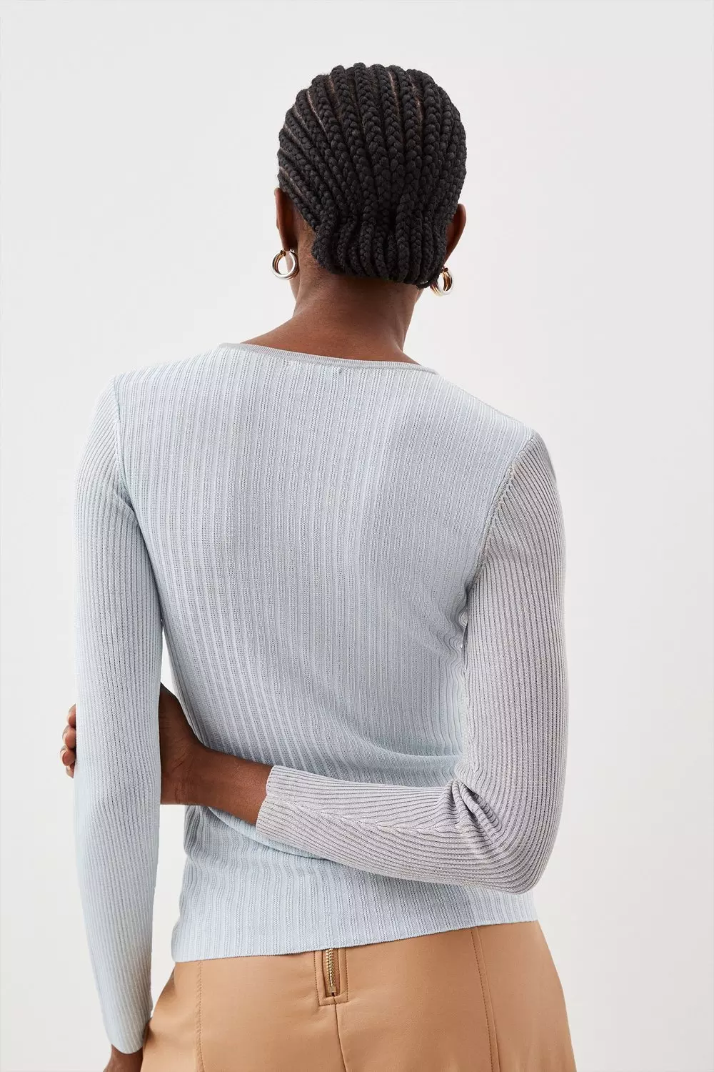 crew neck sheer knit PO-