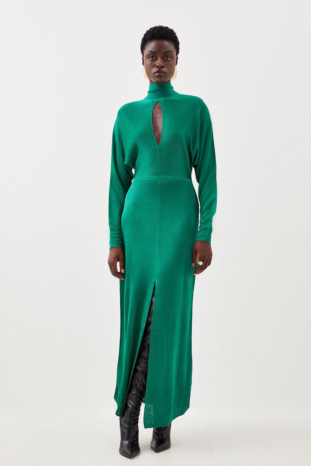 Emerald green wedding hot sale guest dress