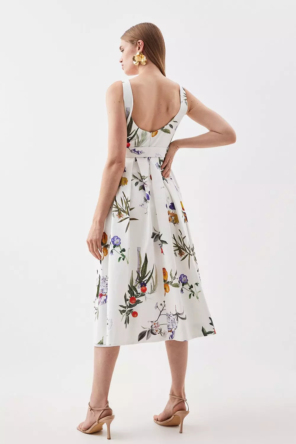 Floral midi hotsell dress sleeveless