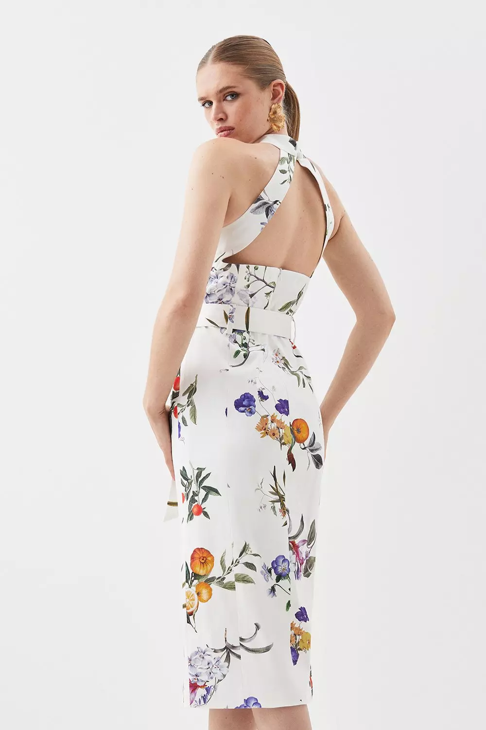 Karen millen floral halterneck dress sale