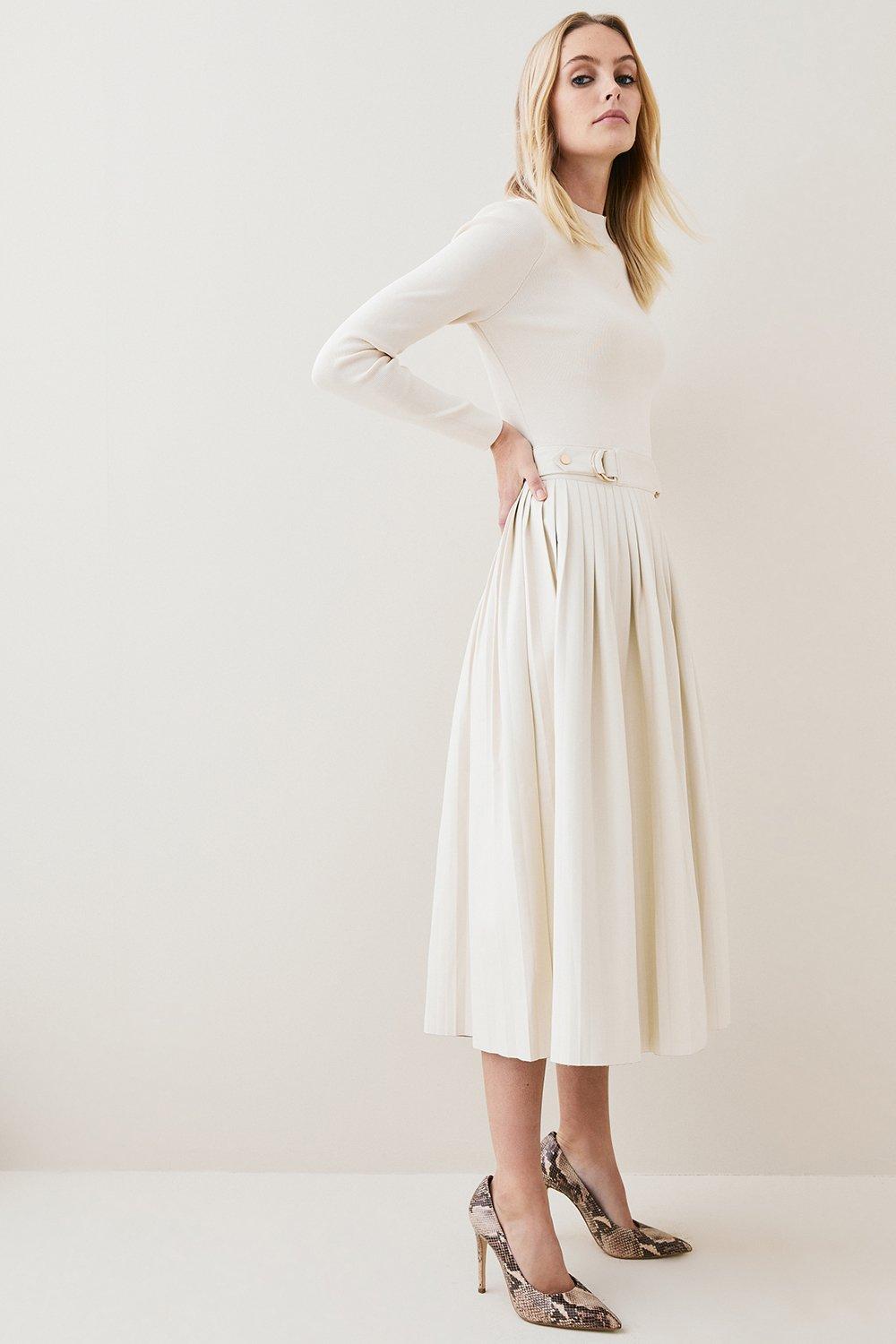 Mid length pleated outlet dress