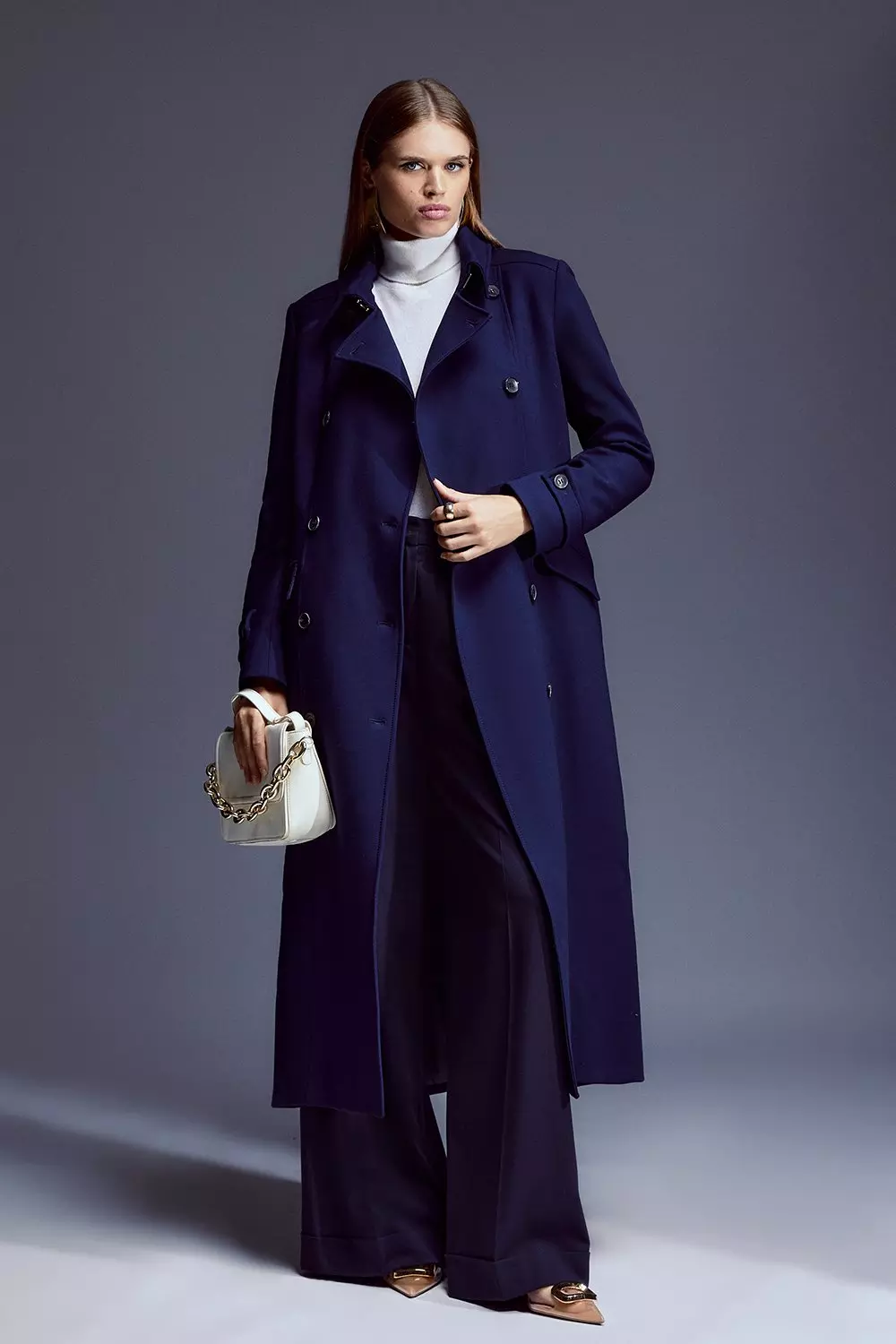 Navy store maxi coat