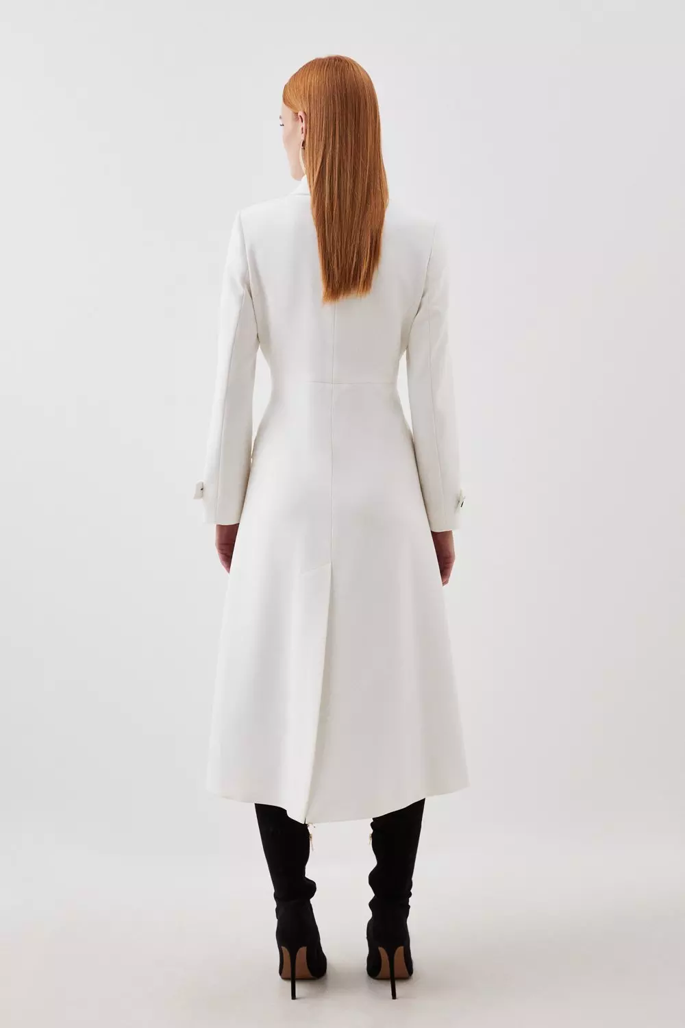 Compact Stretch Belted Double Breasted Maxi Coat | Karen Millen