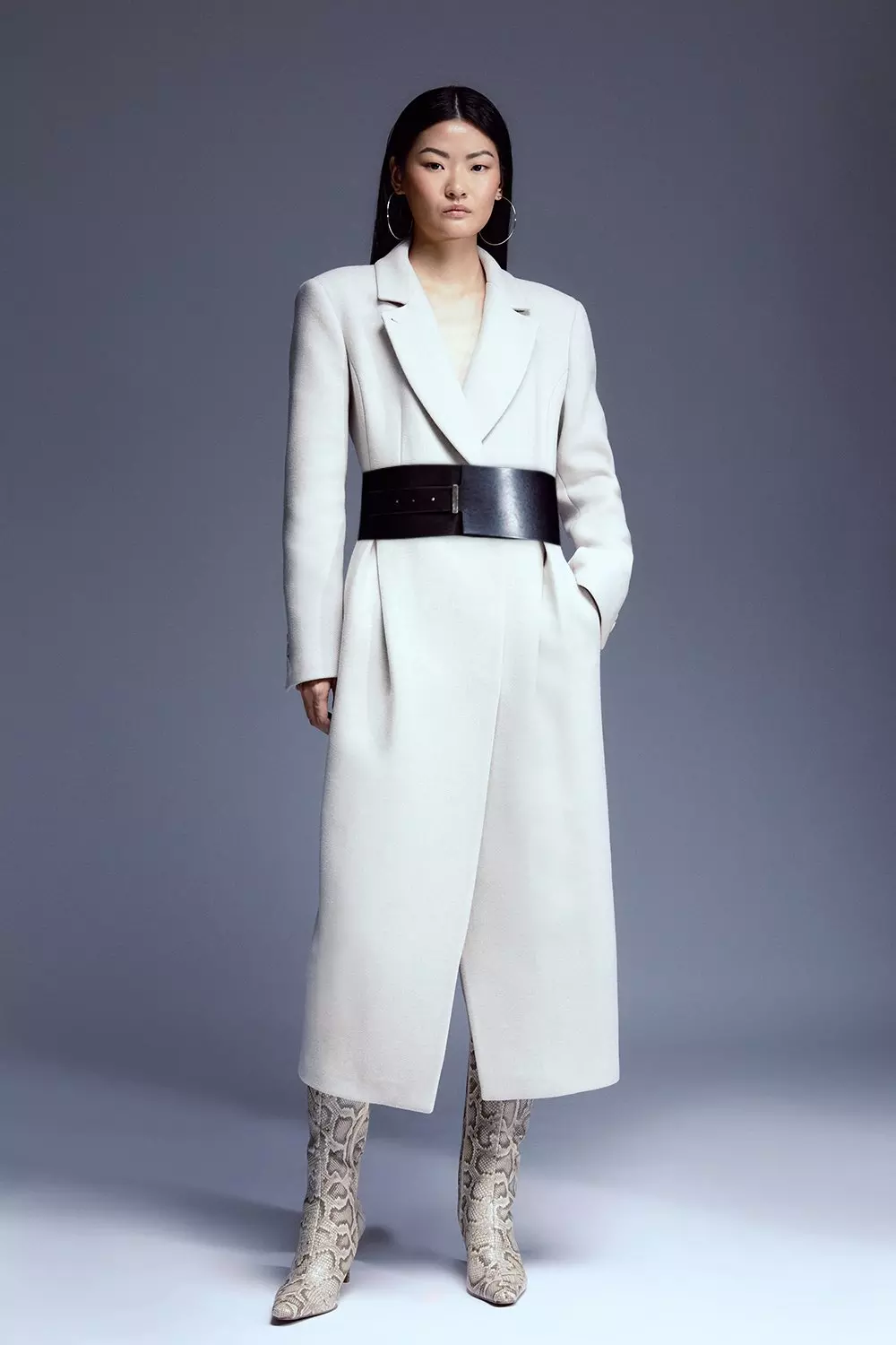 Belted hotsell white coat