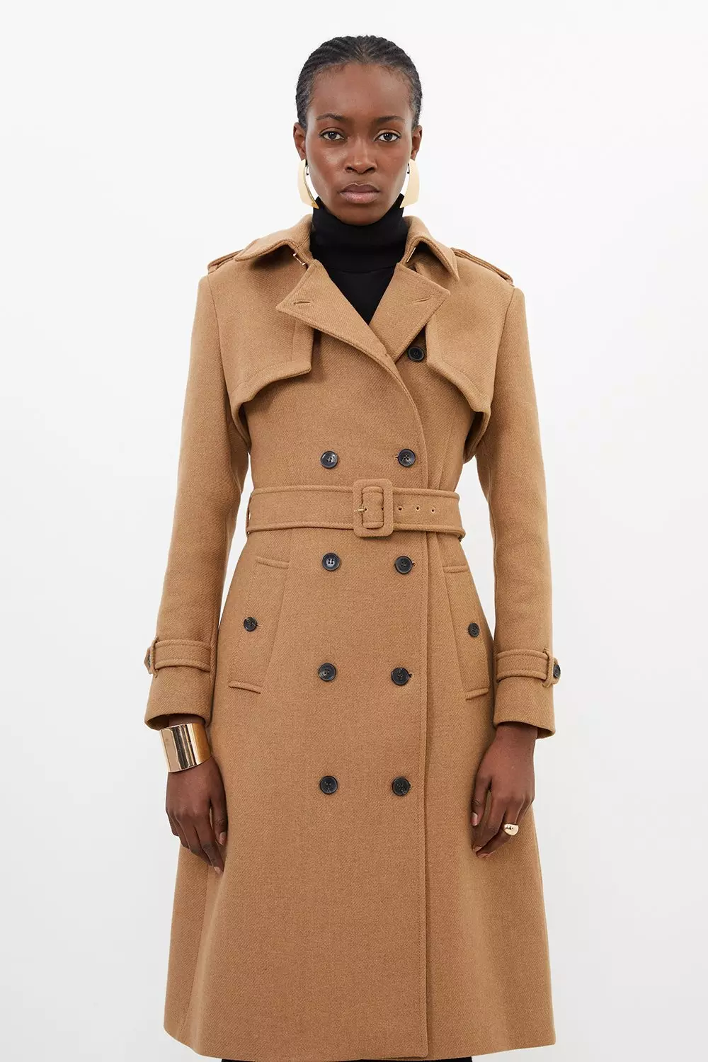 Camel on sale trench coat