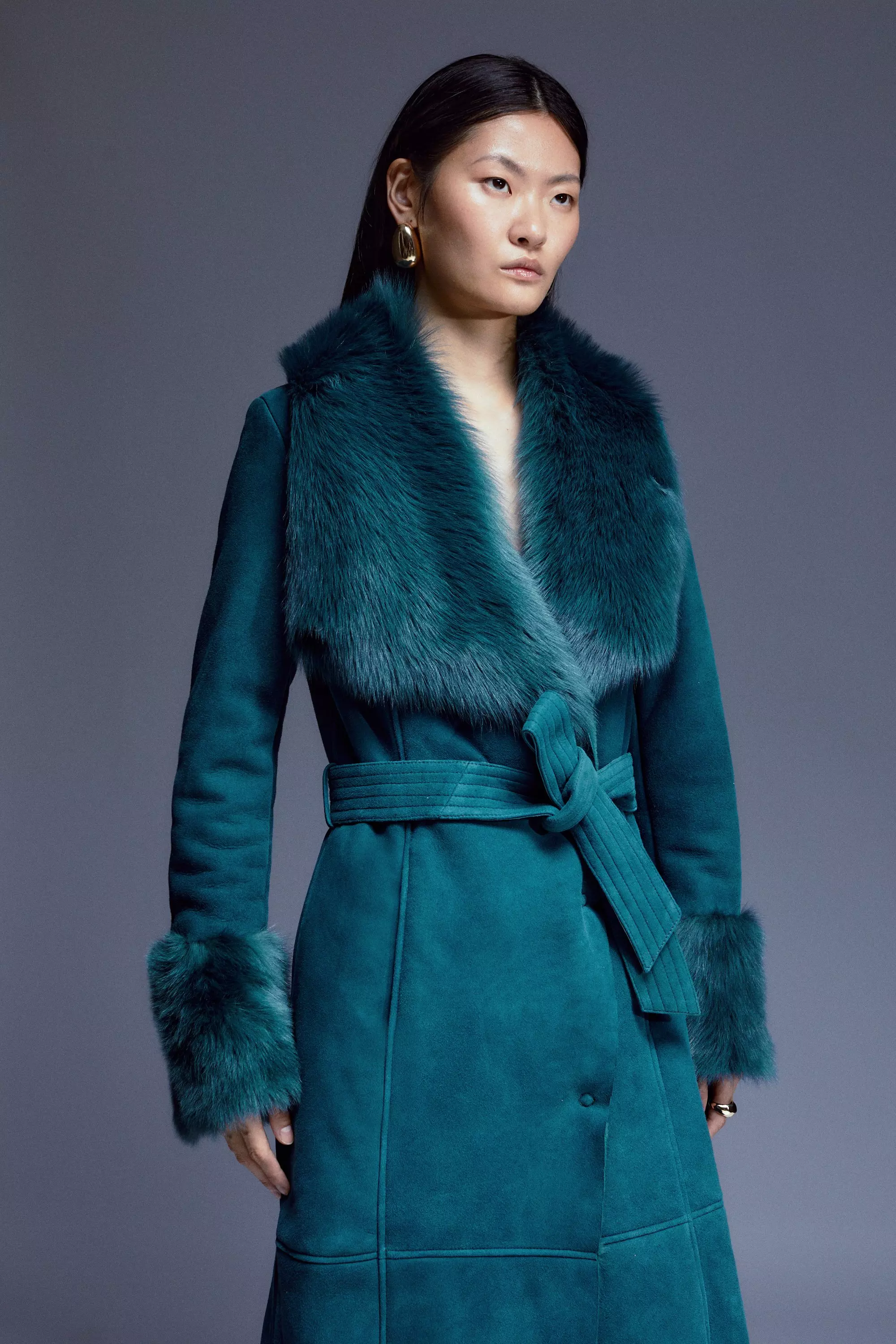 Teal wrap clearance coat