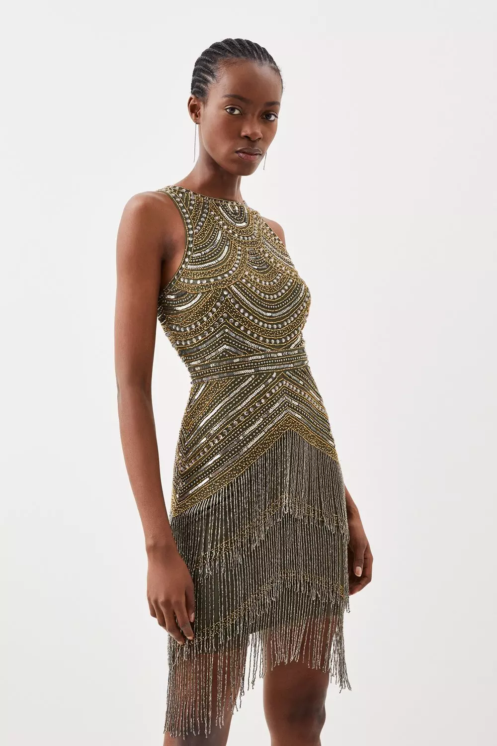 Embellished hotsell neck dress