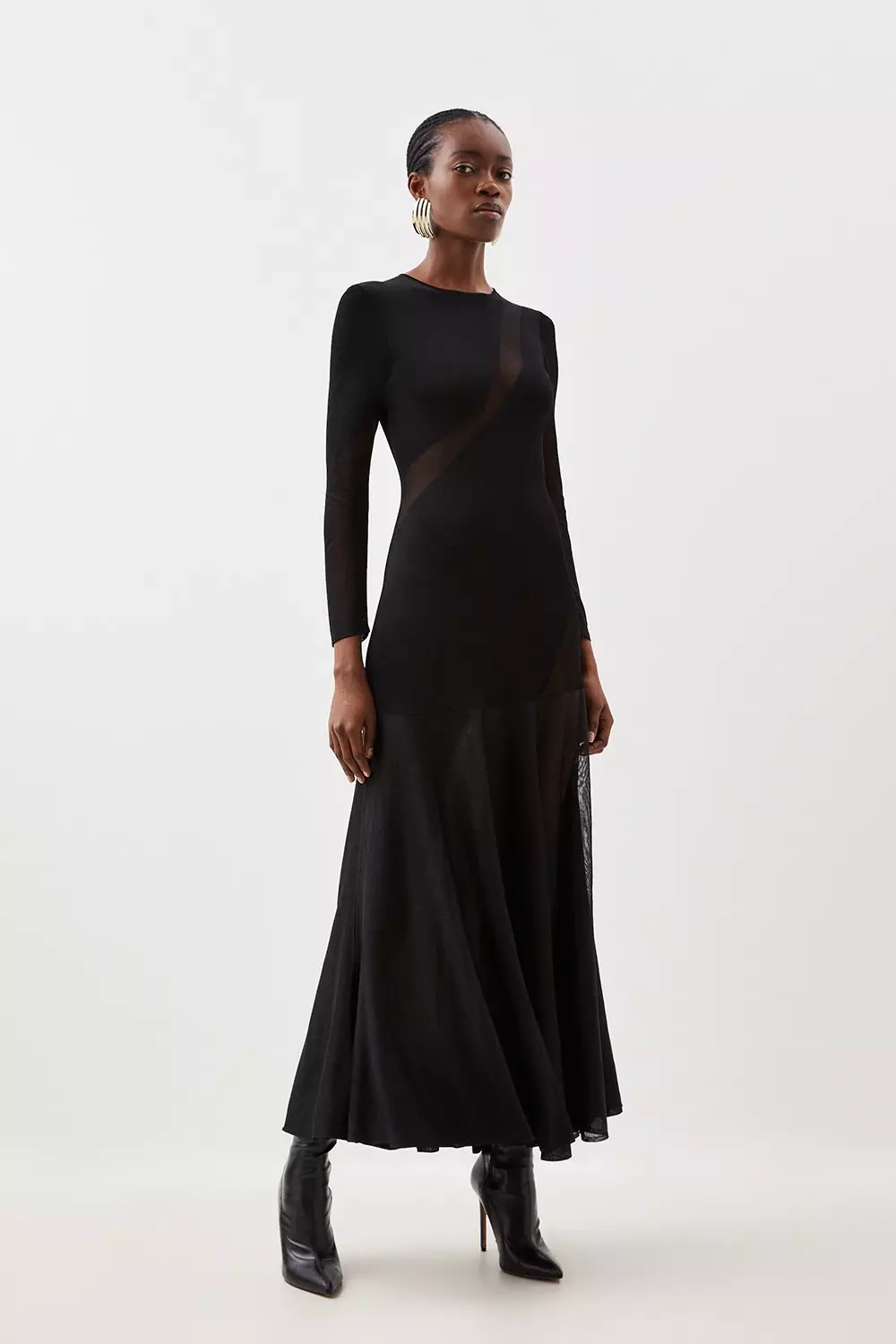 Long sleeve maxi a line clearance dress