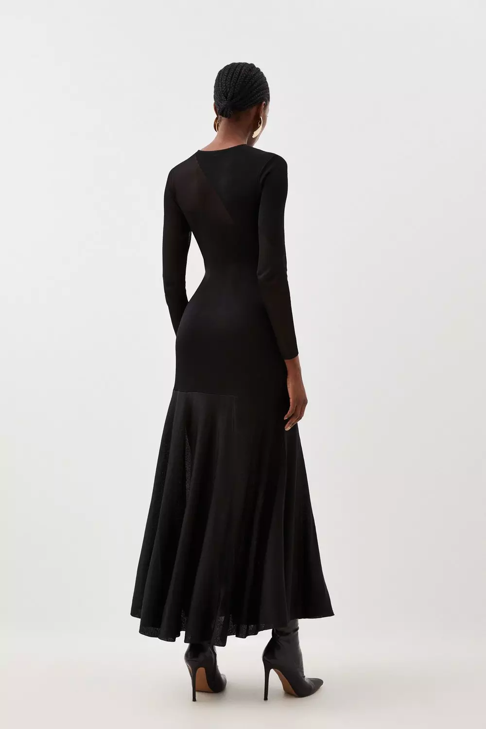 Tall Viscose Blend Sheer Knit Panelled Maxi Dress