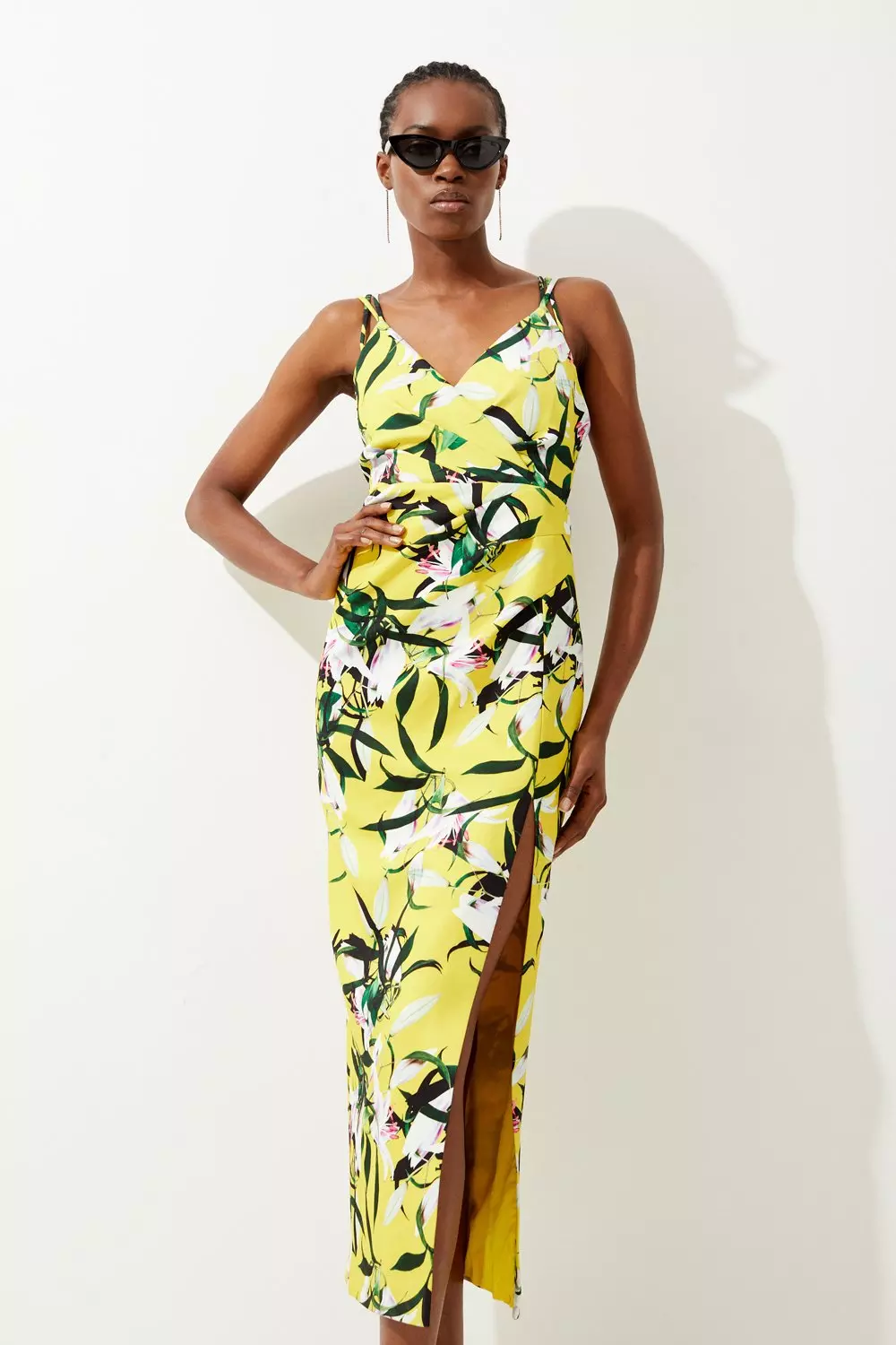 Karen millen clearance yellow floral dress