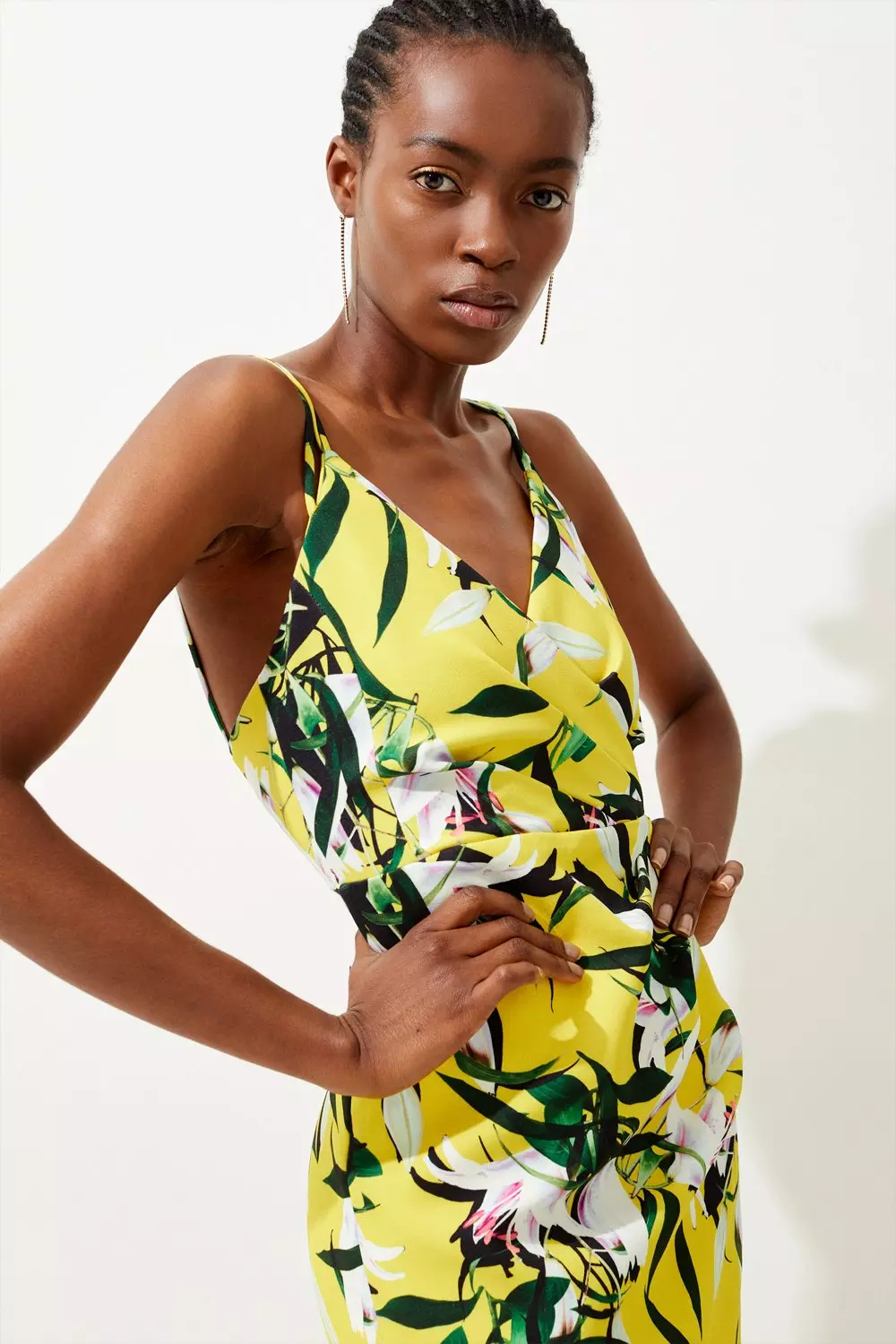 Petite Neon Lilly Print Strappy Tailored Maxi Dress Karen Millen