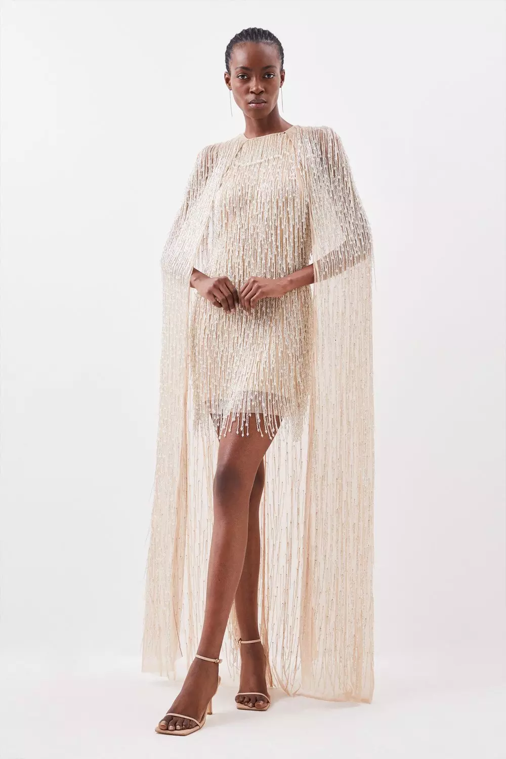 Embellished 2024 cape dress