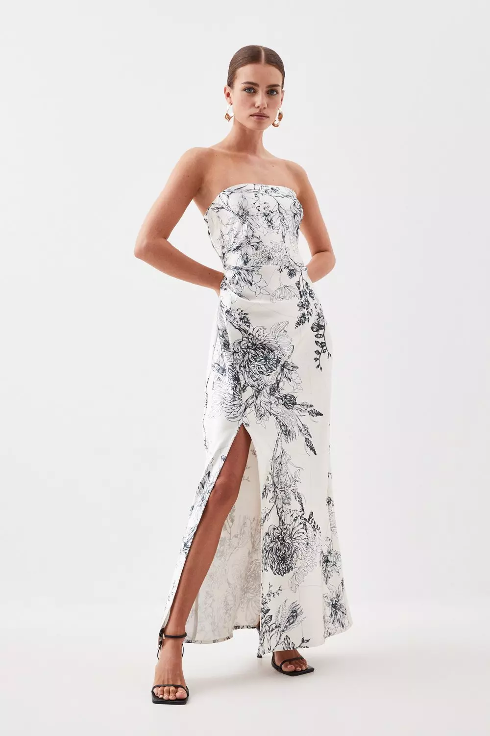 Floral gloss shop bodice midi dress