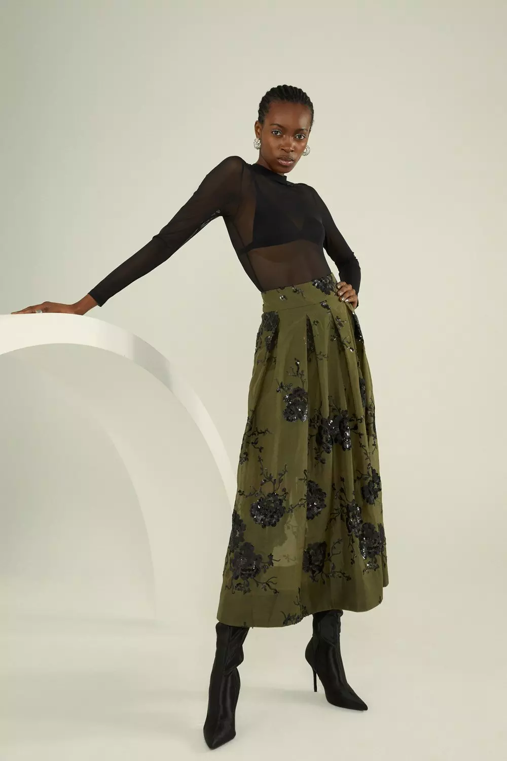 Sequin floral 2024 maxi skirt