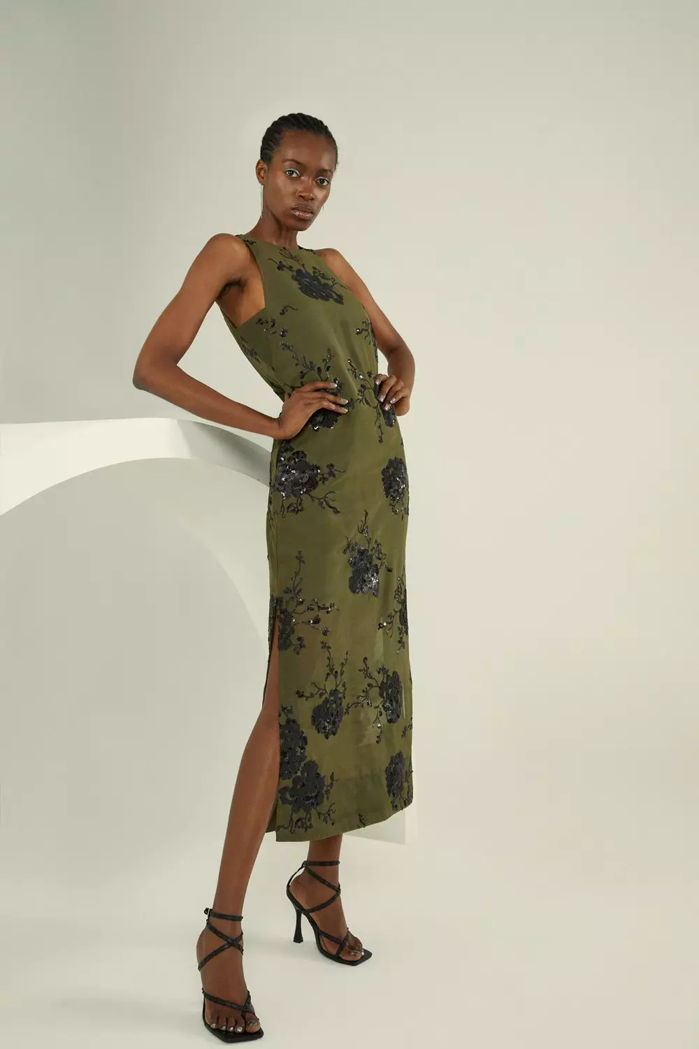 Karen millen hot sale floral midi dress