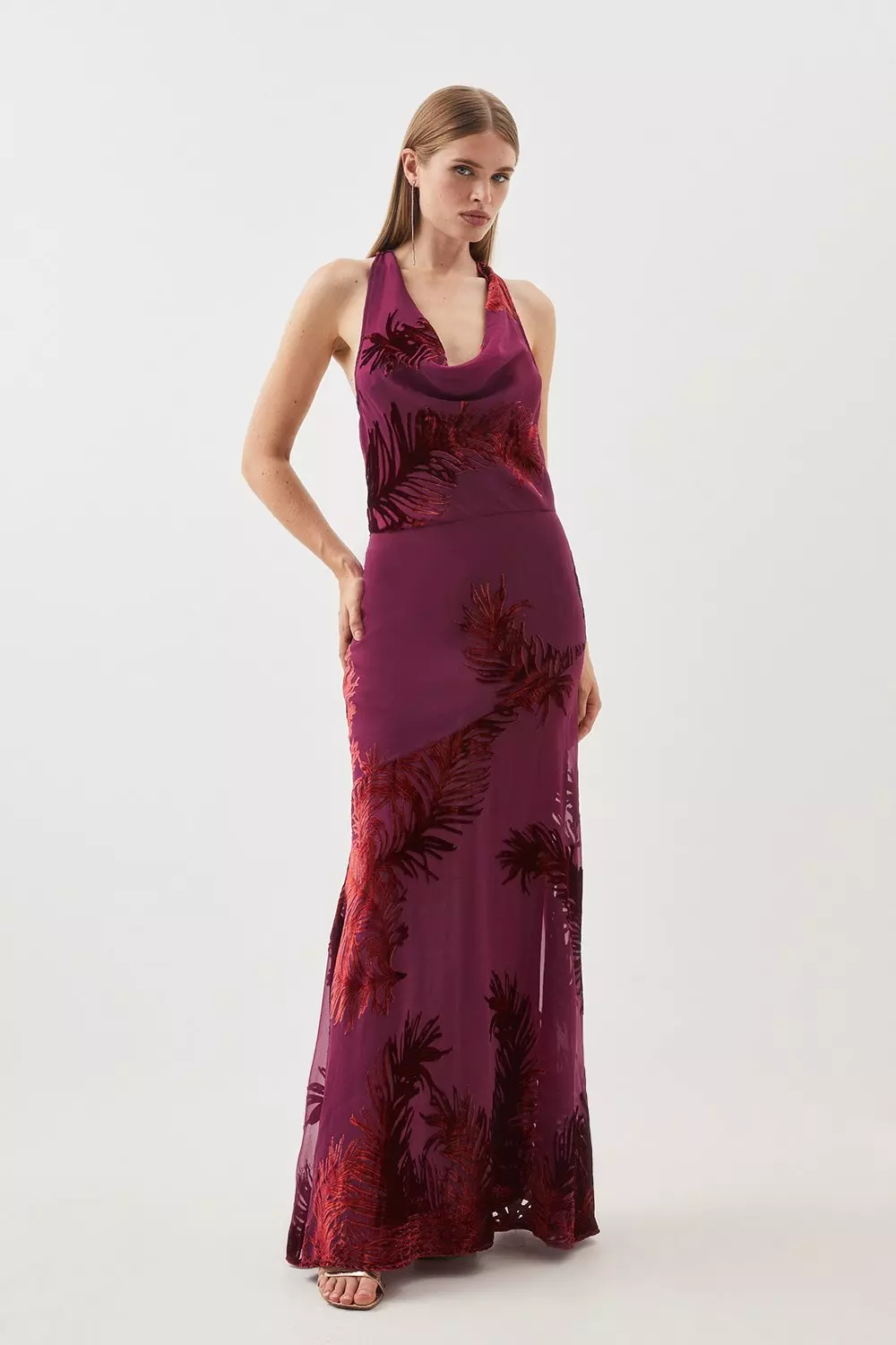 Karen millen halter hot sale neck maxi dress