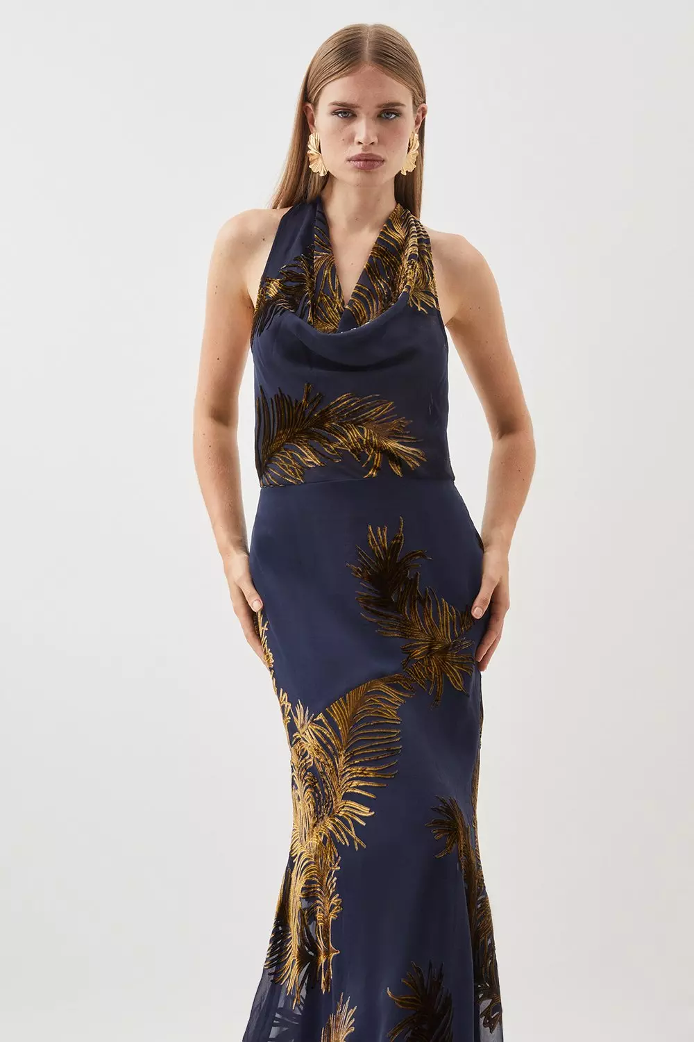 Karen millen halter hot sale neck maxi dress