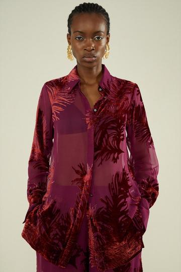 Feather Devore Woven Shirt fig
