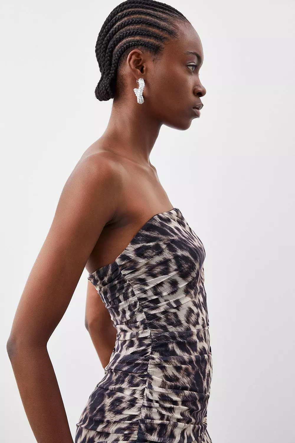 Animal print shop strapless dress