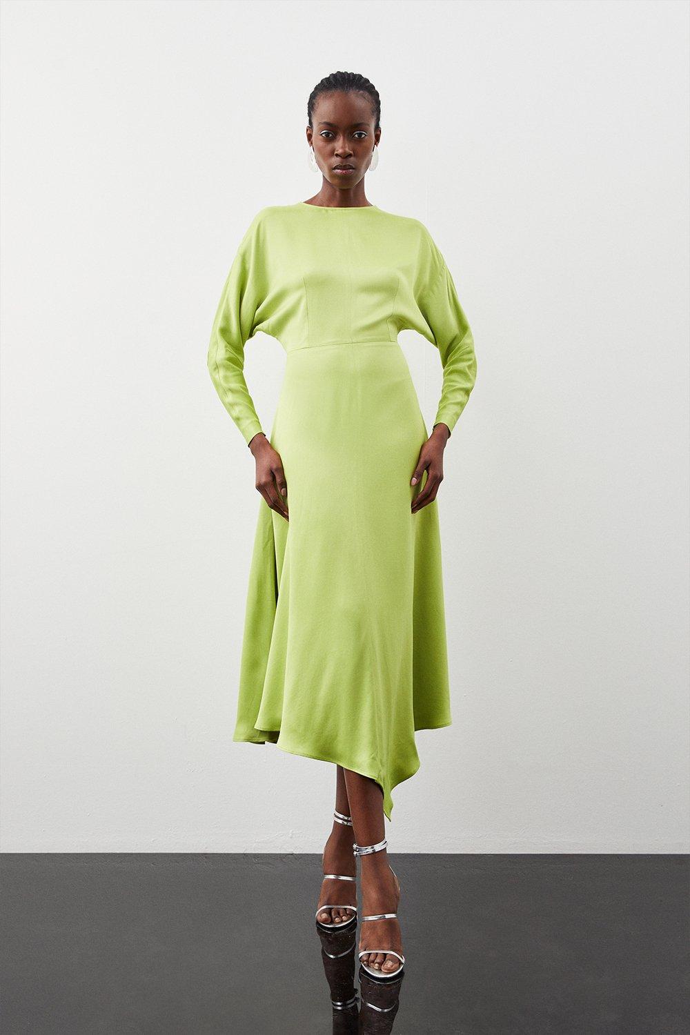 Green silk clearance dress uk