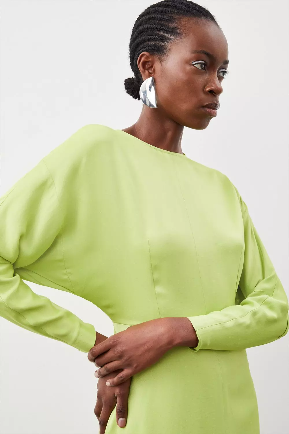 Long sleeve neon outlet green dress